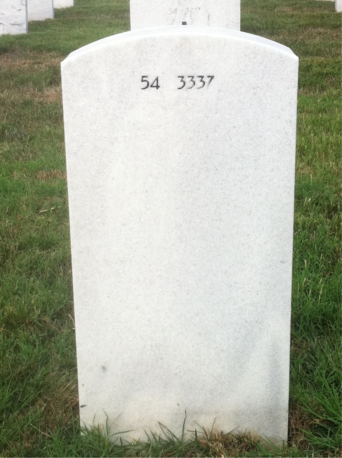 Back of headstone — Thomas G Thorpe