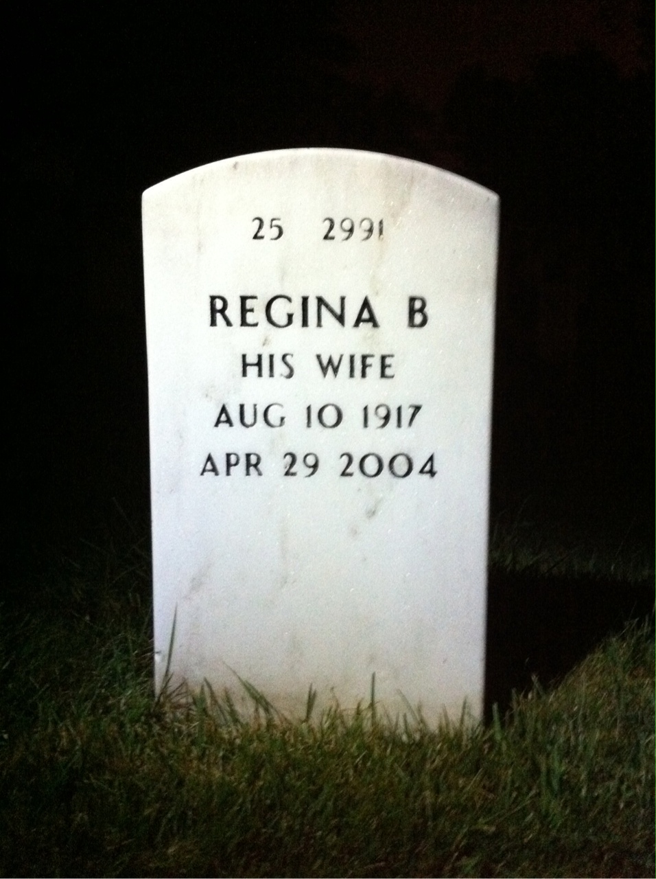 Back of headstone — Fred Hill