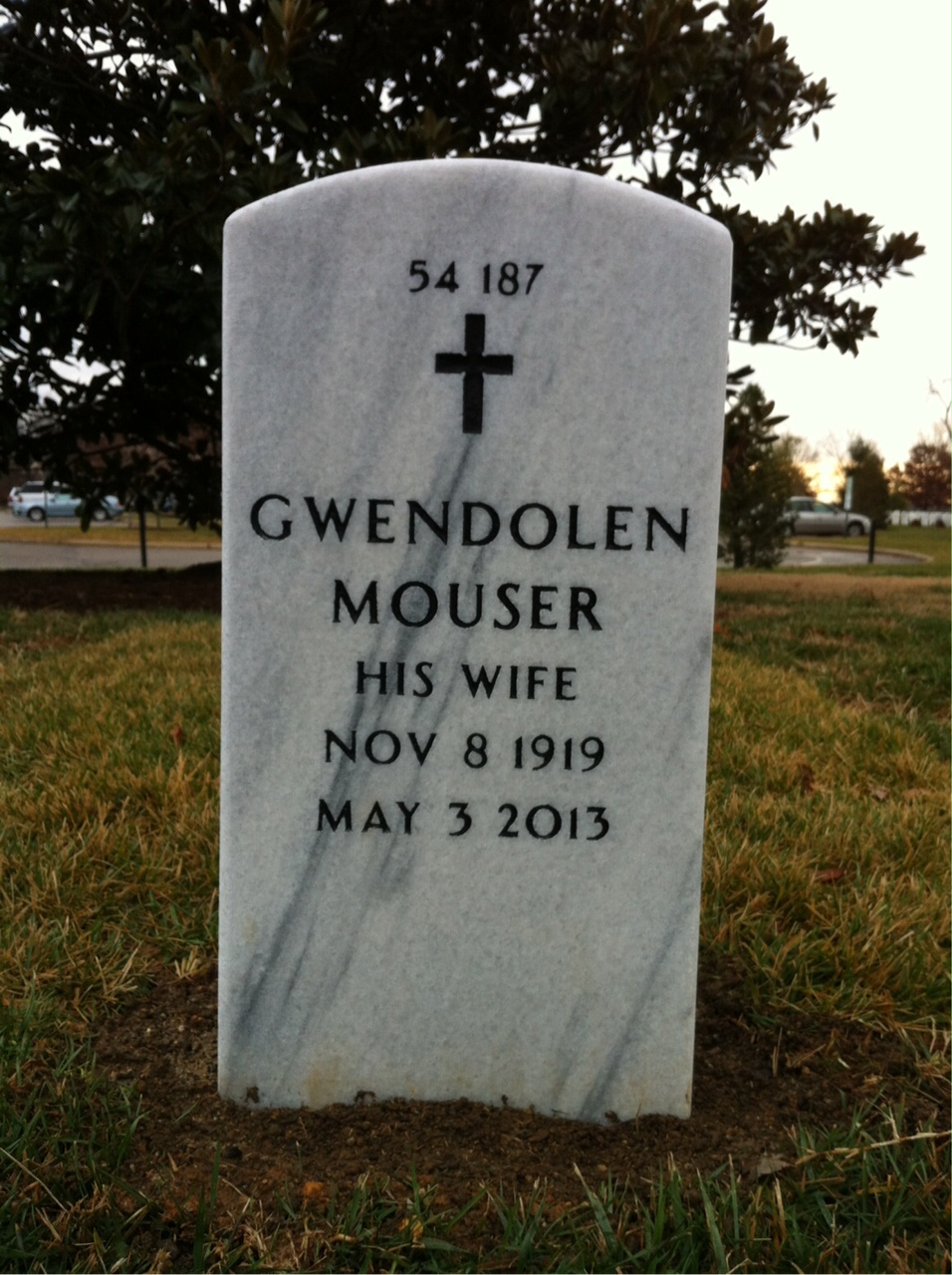 Back of headstone — Jesse Gay