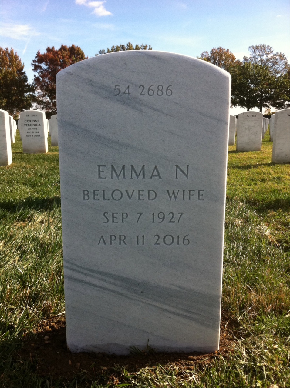 Back of headstone — Anthony Decrappeo