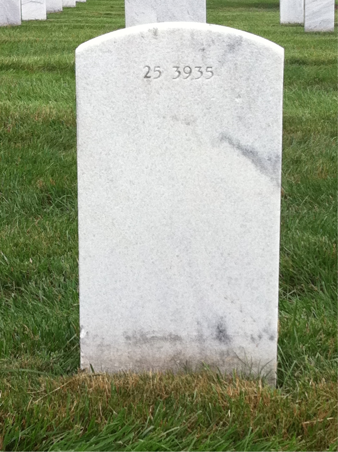 Back of headstone — Edgar Baker