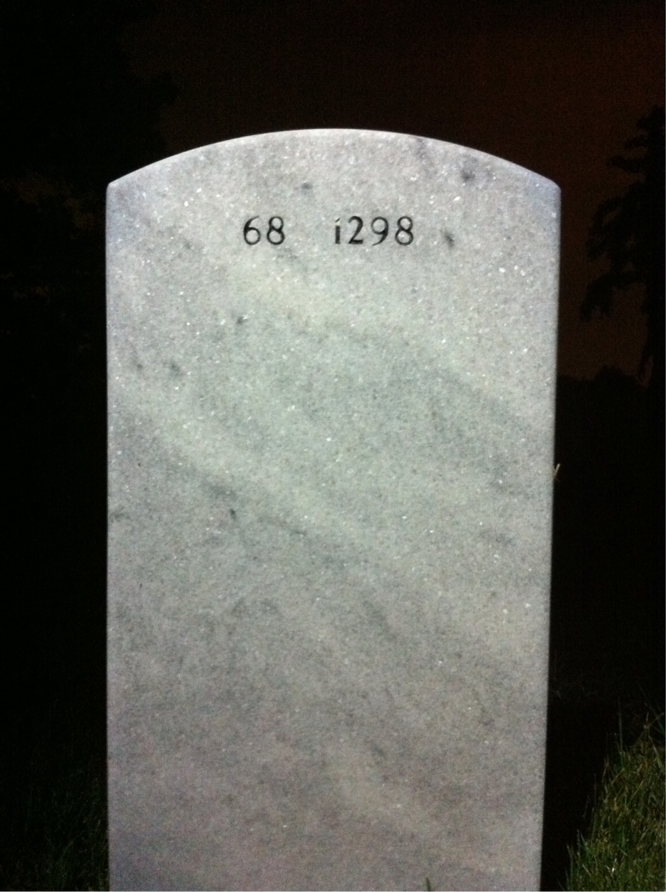 Back of headstone — Warren Cunningham
