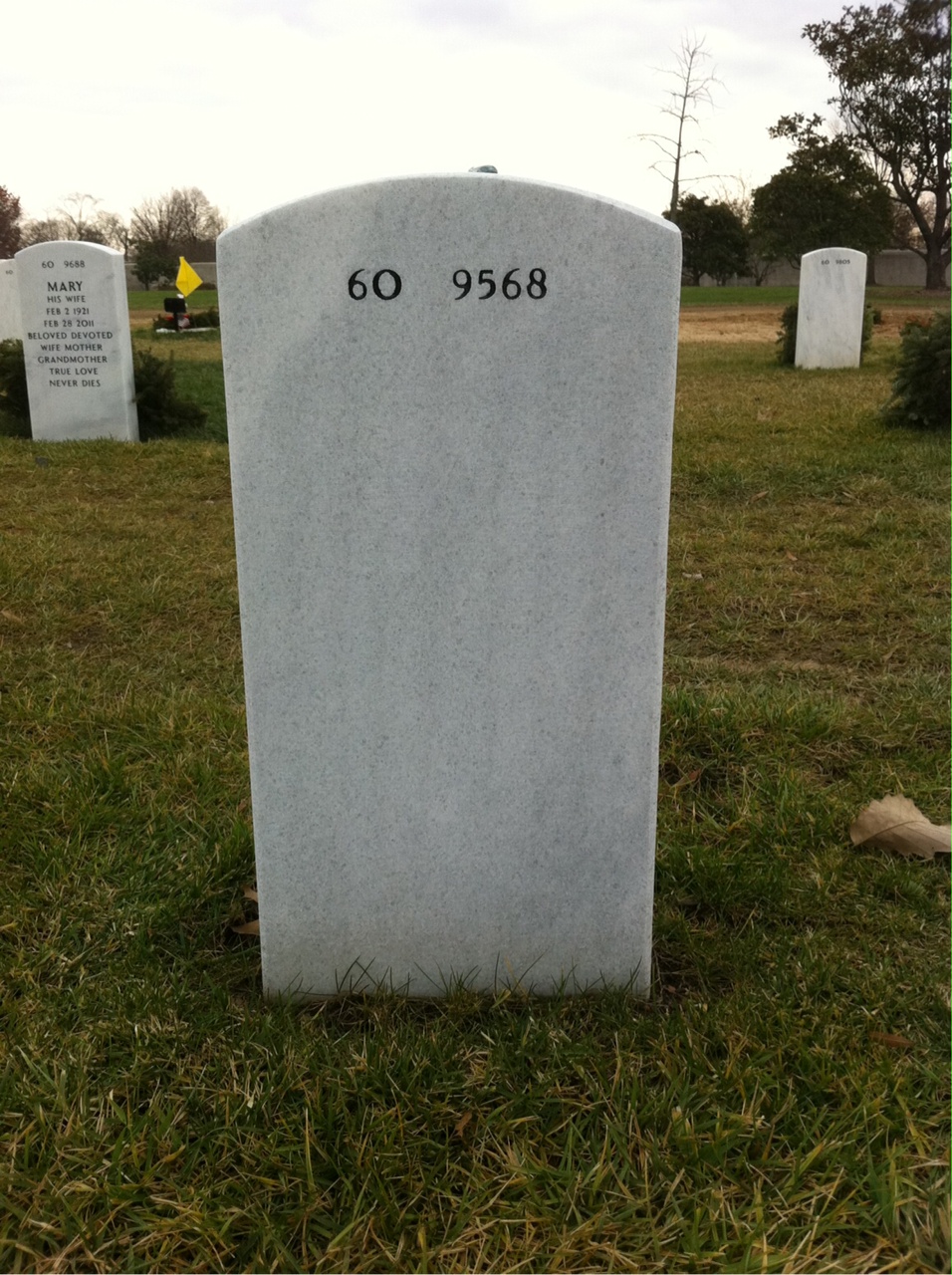 Back of headstone — William John Setrin
