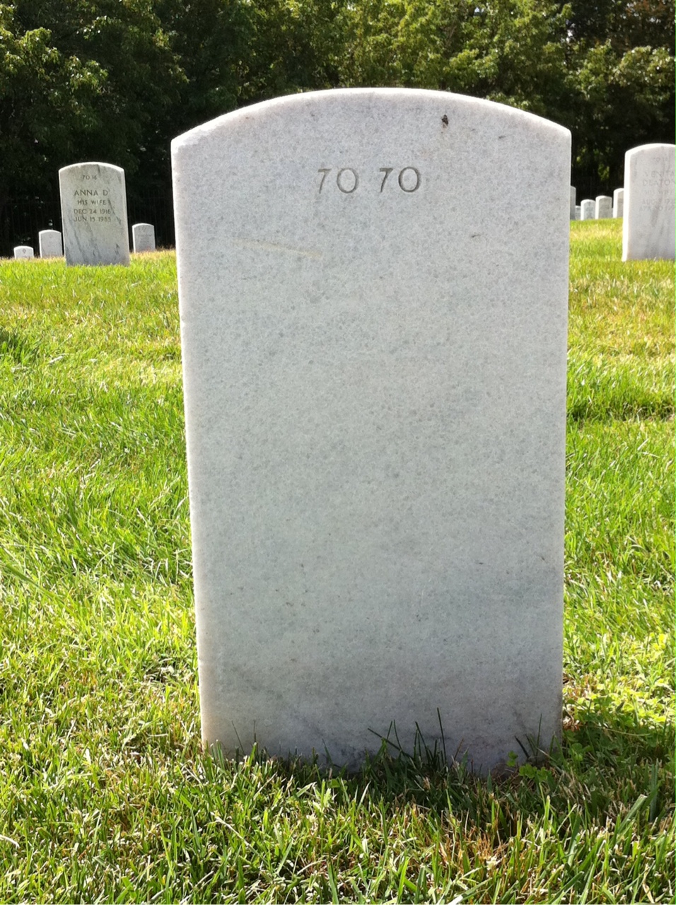 Back of headstone — Thomas J Holland