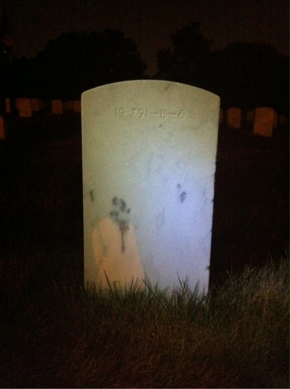 Back of headstone — Wilbur Wigglesworth