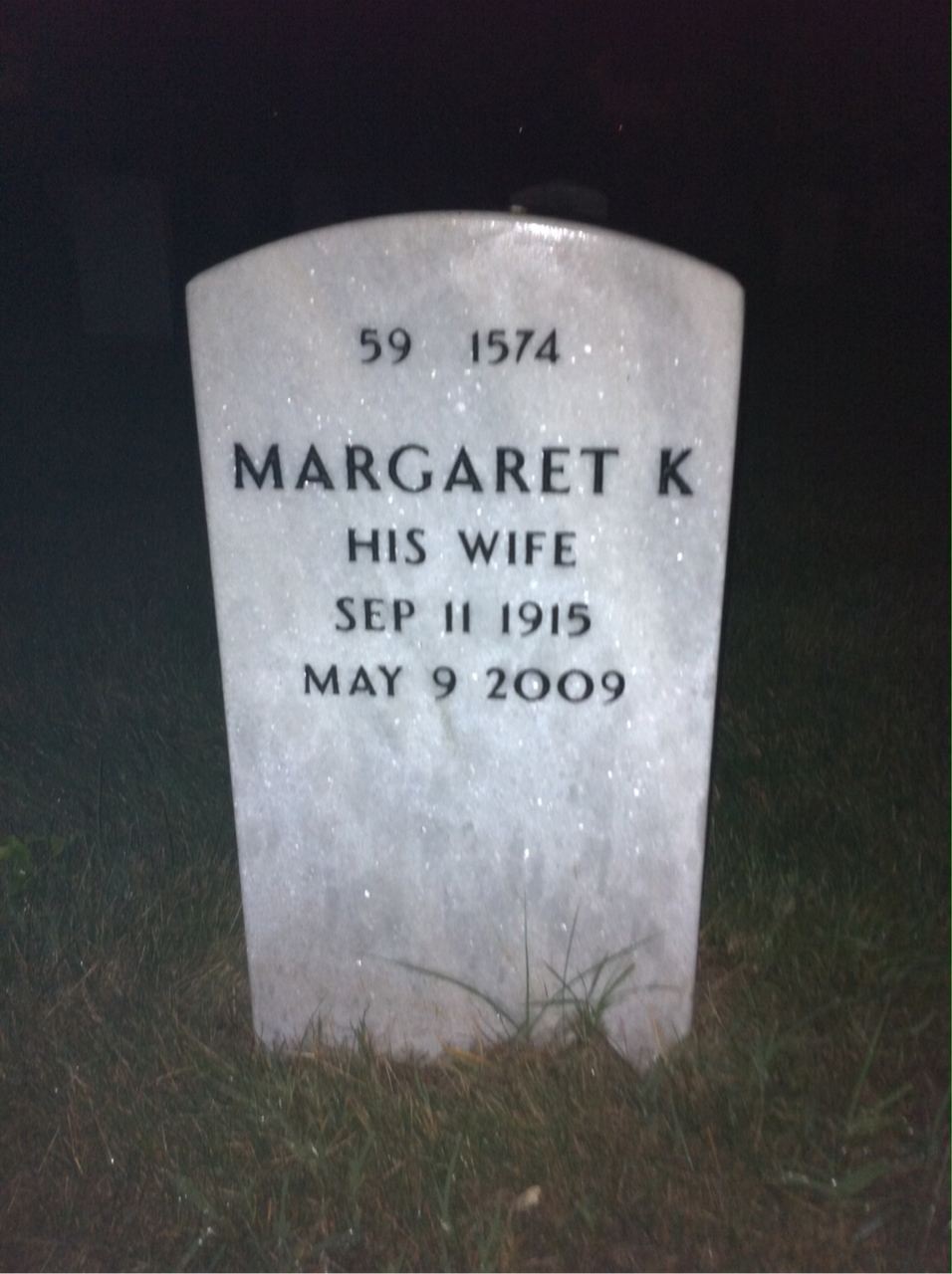 Back of headstone — Gilbert Richards