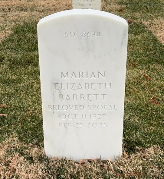 Back of headstone — James Barrett
