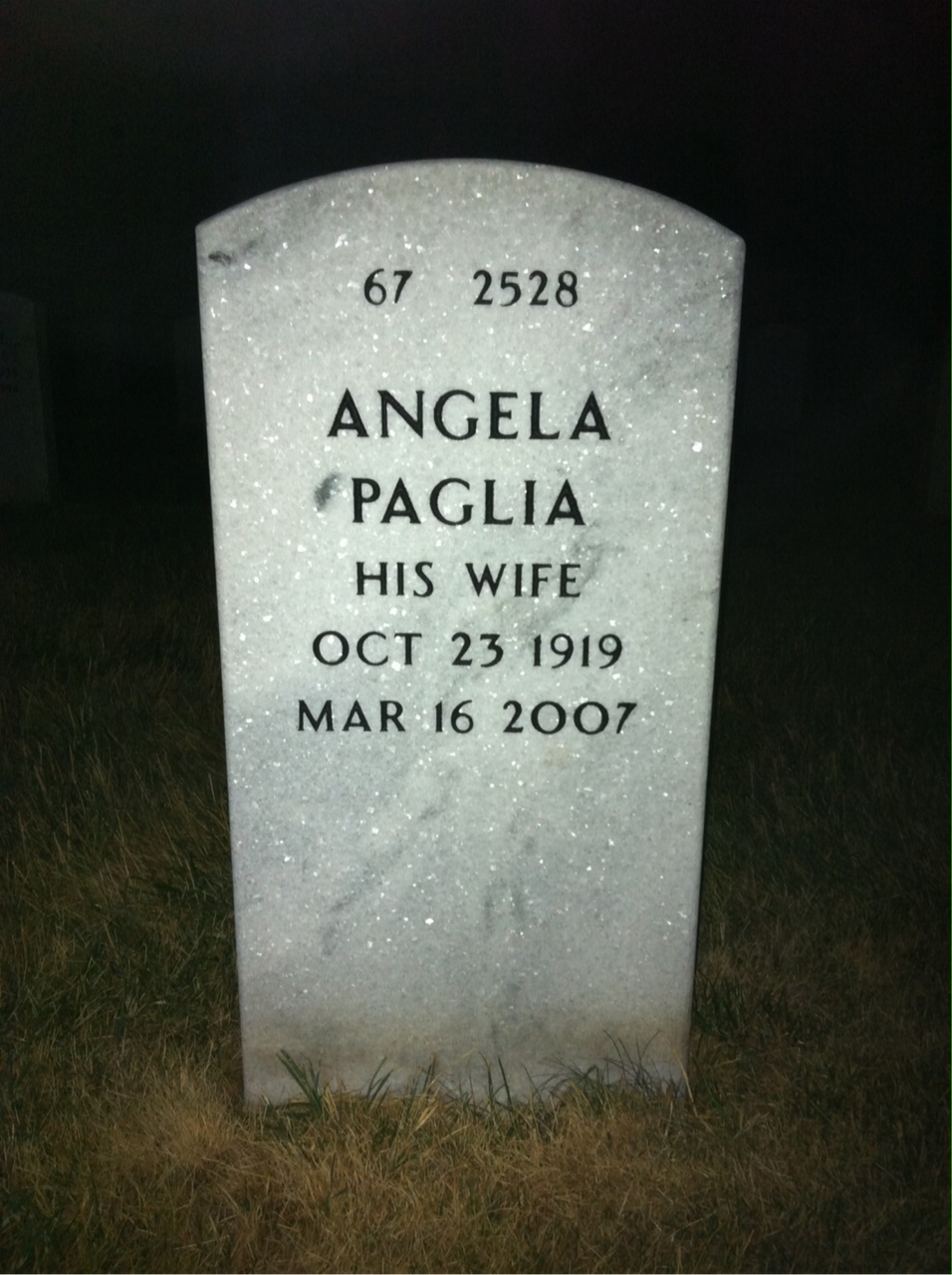 Back of headstone — Arthur Graffis