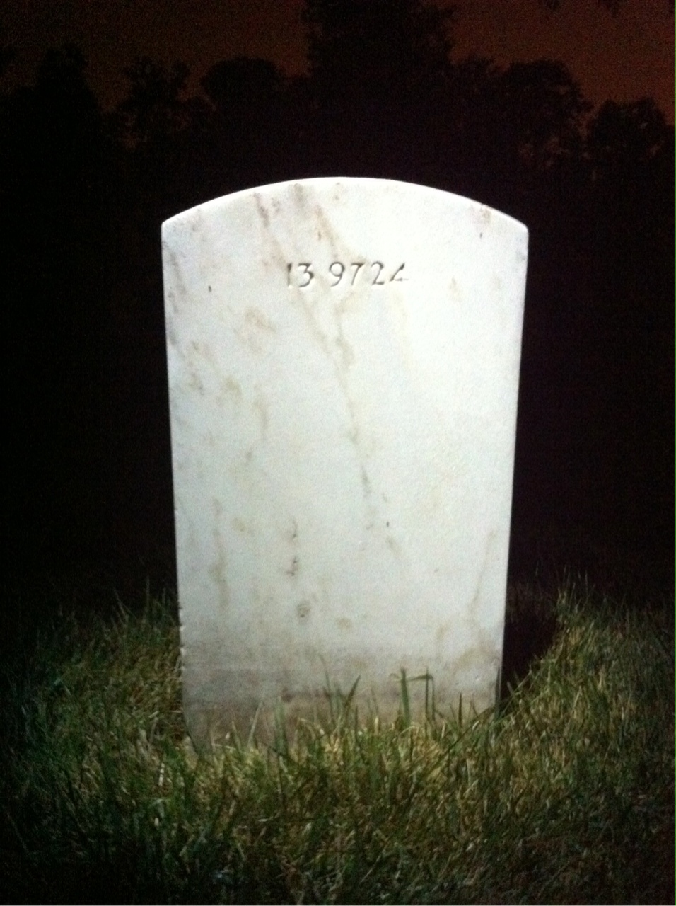 Back of headstone — George Augherton