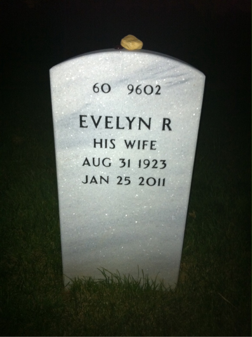 Back of headstone — Wayne Rupert Otto