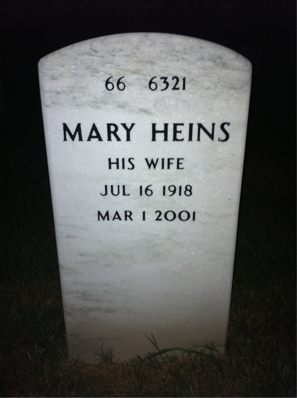 Back of headstone — Herbert Rommel