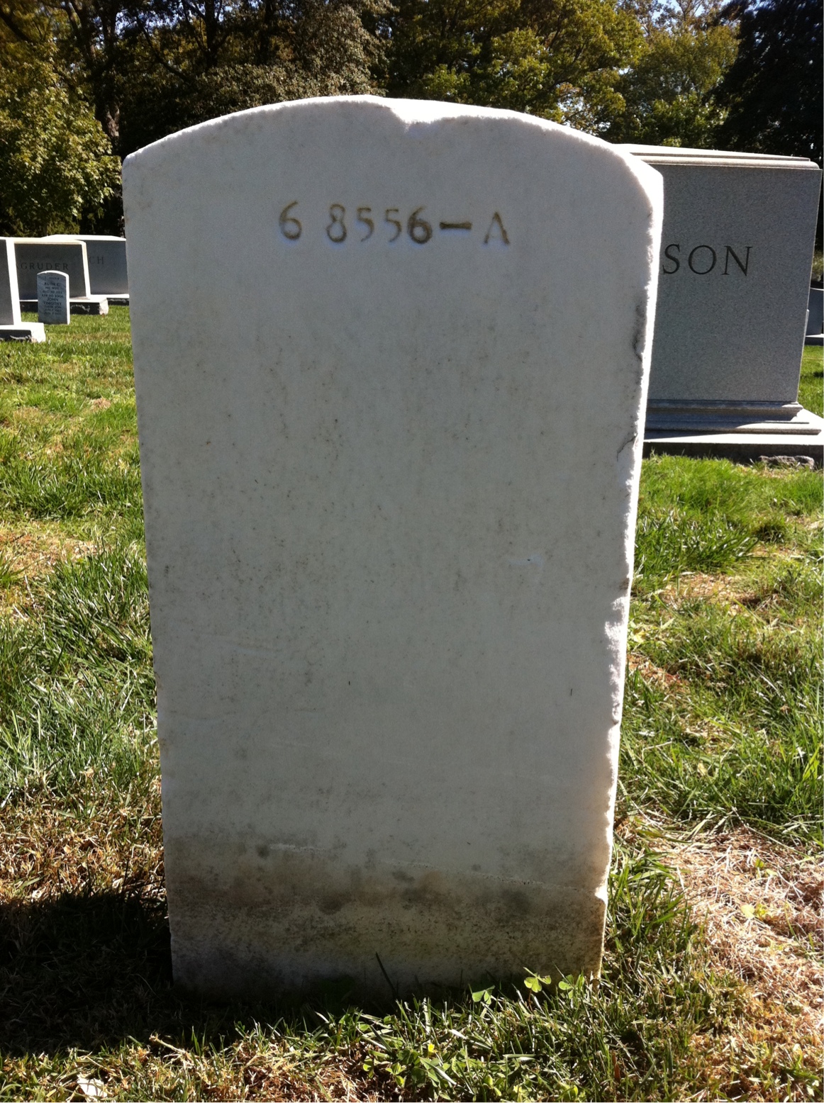 Back of headstone — Russell Agnew
