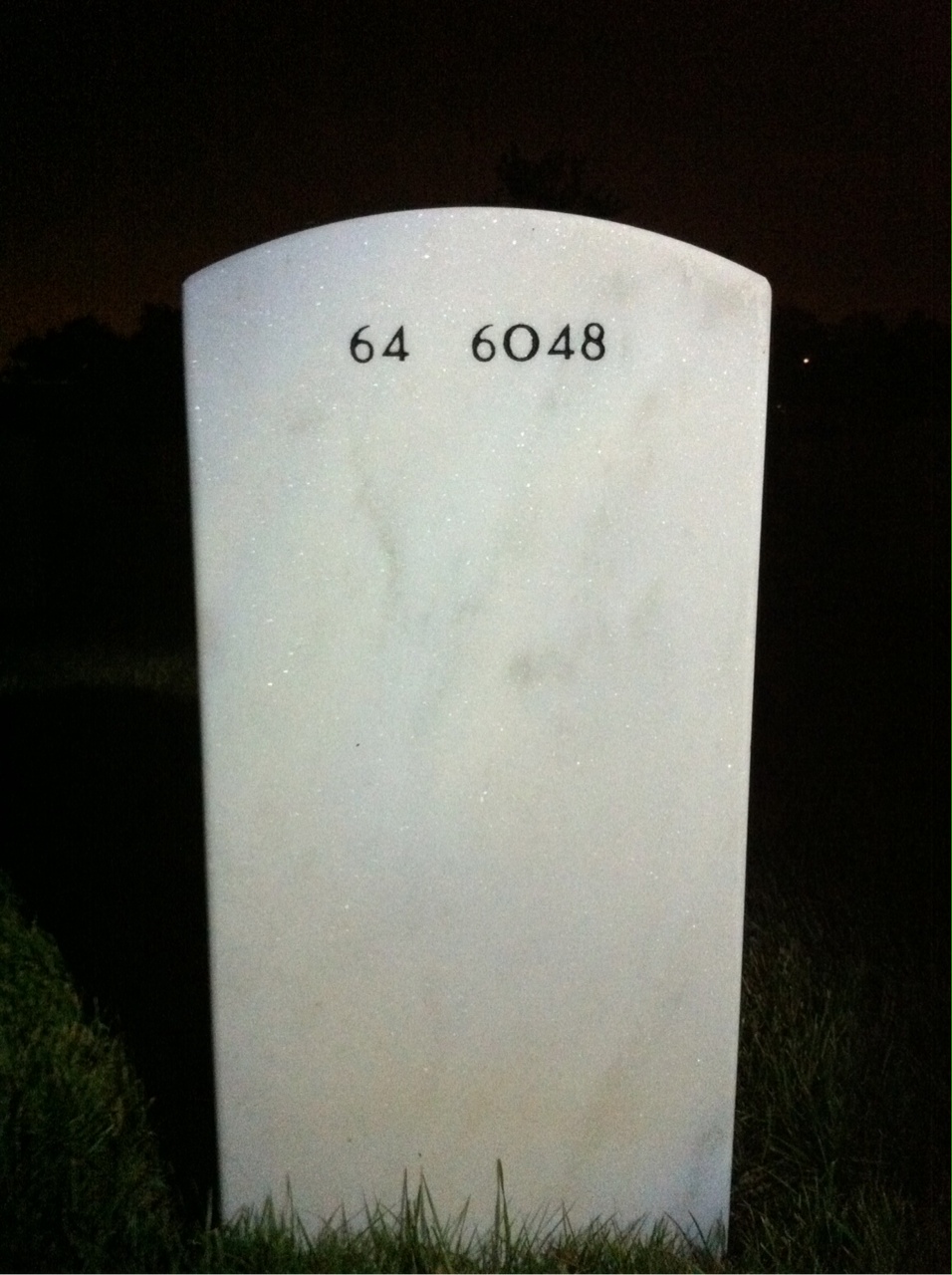 Back of headstone — William Hand