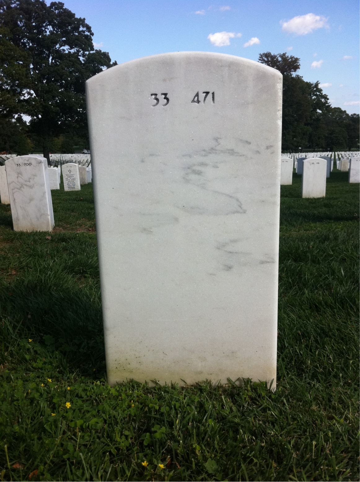 Back of headstone — Edward Marr
