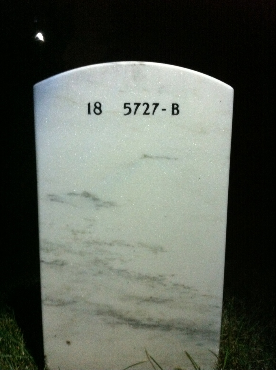 Back of headstone — Benjamin Wells
