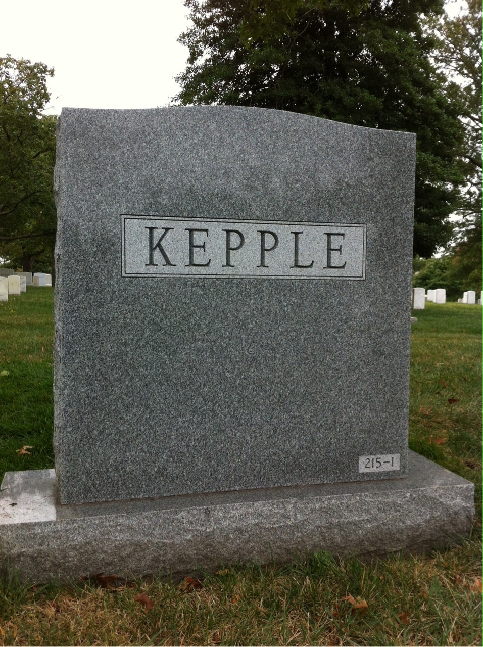 Back of headstone — Charles Kepple