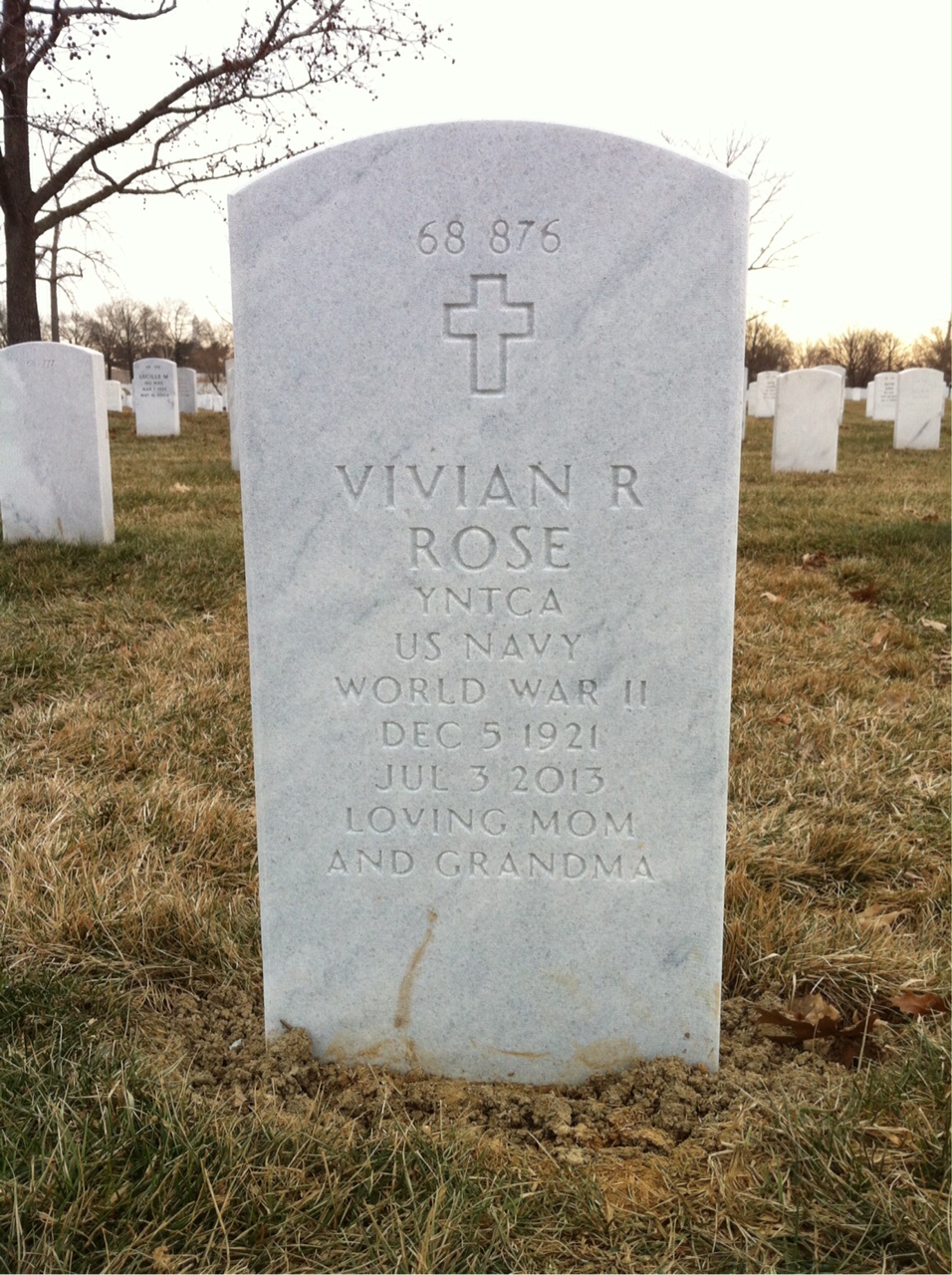 Back of headstone — Kenneth Rose
