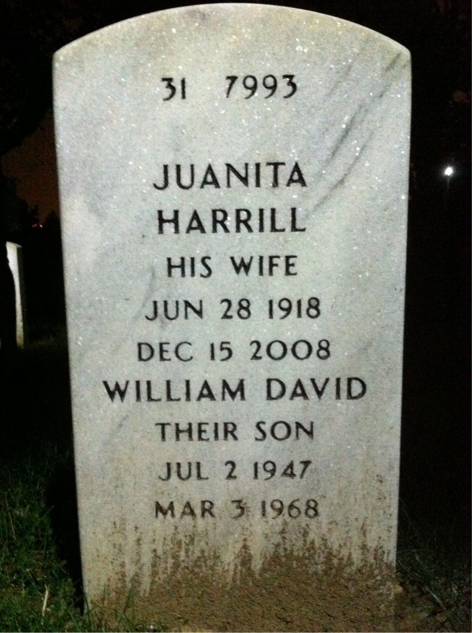 Back of headstone — Robert Connell