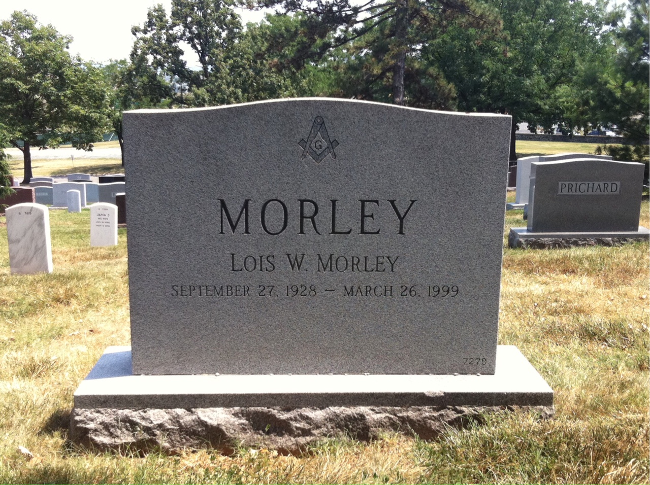 Back of headstone — Charles Morley