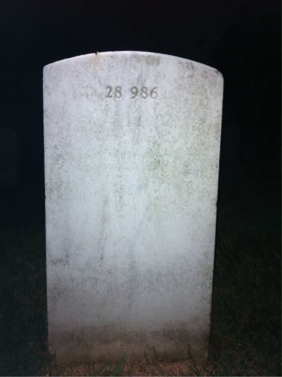 Back of headstone — Rualla Cummings