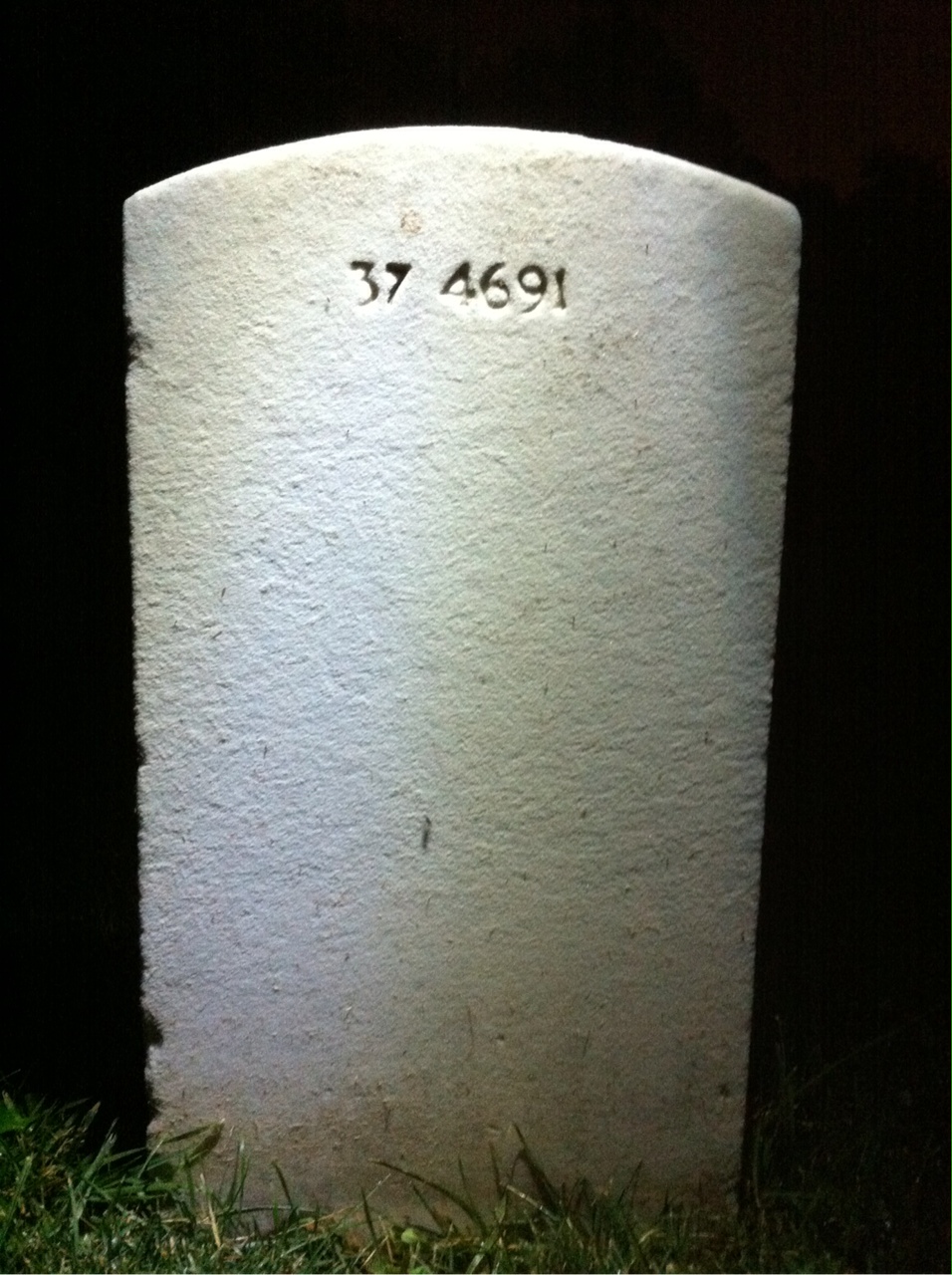 Back of headstone — John E Judge