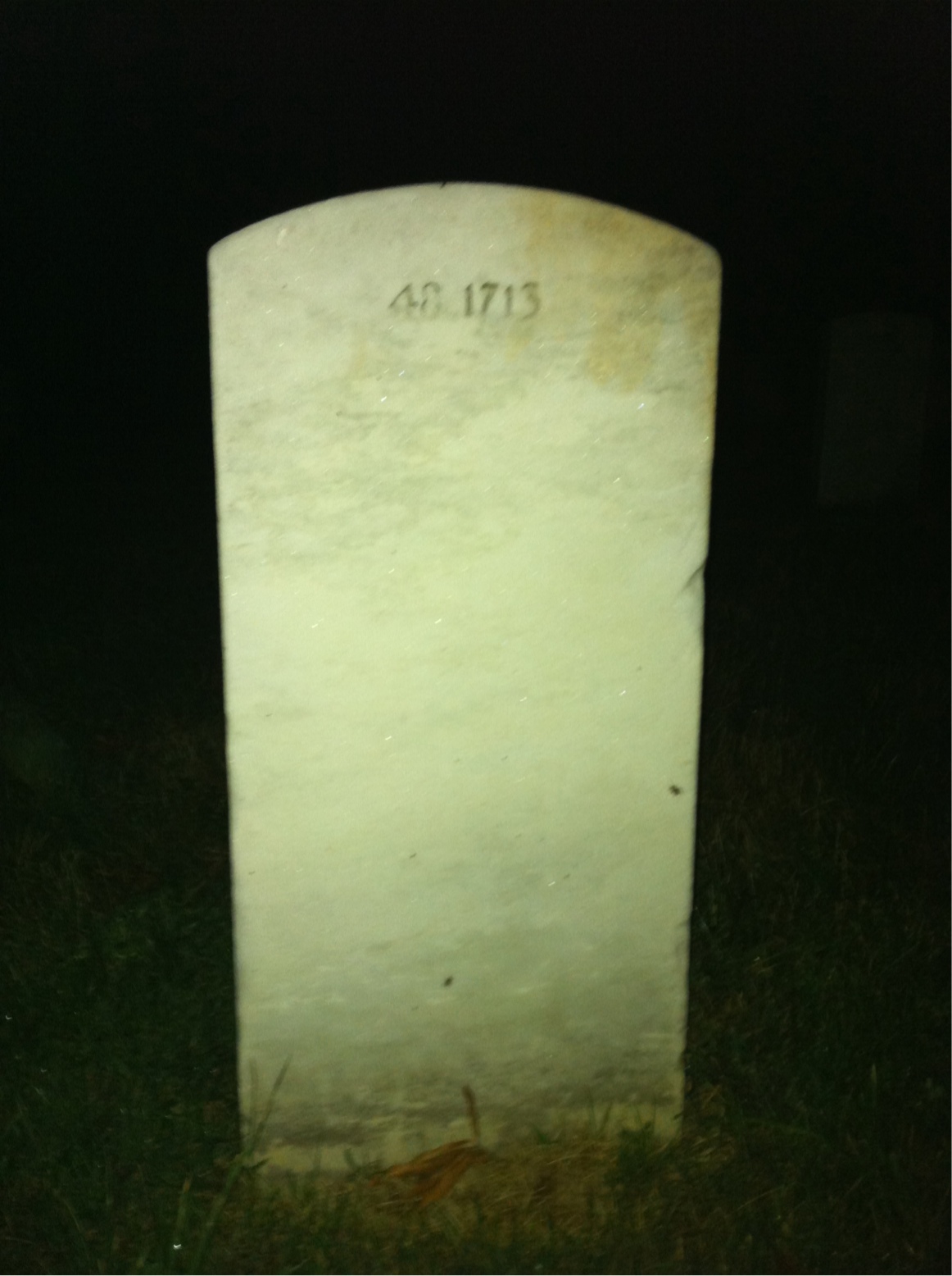 Back of headstone — Frank Adamson