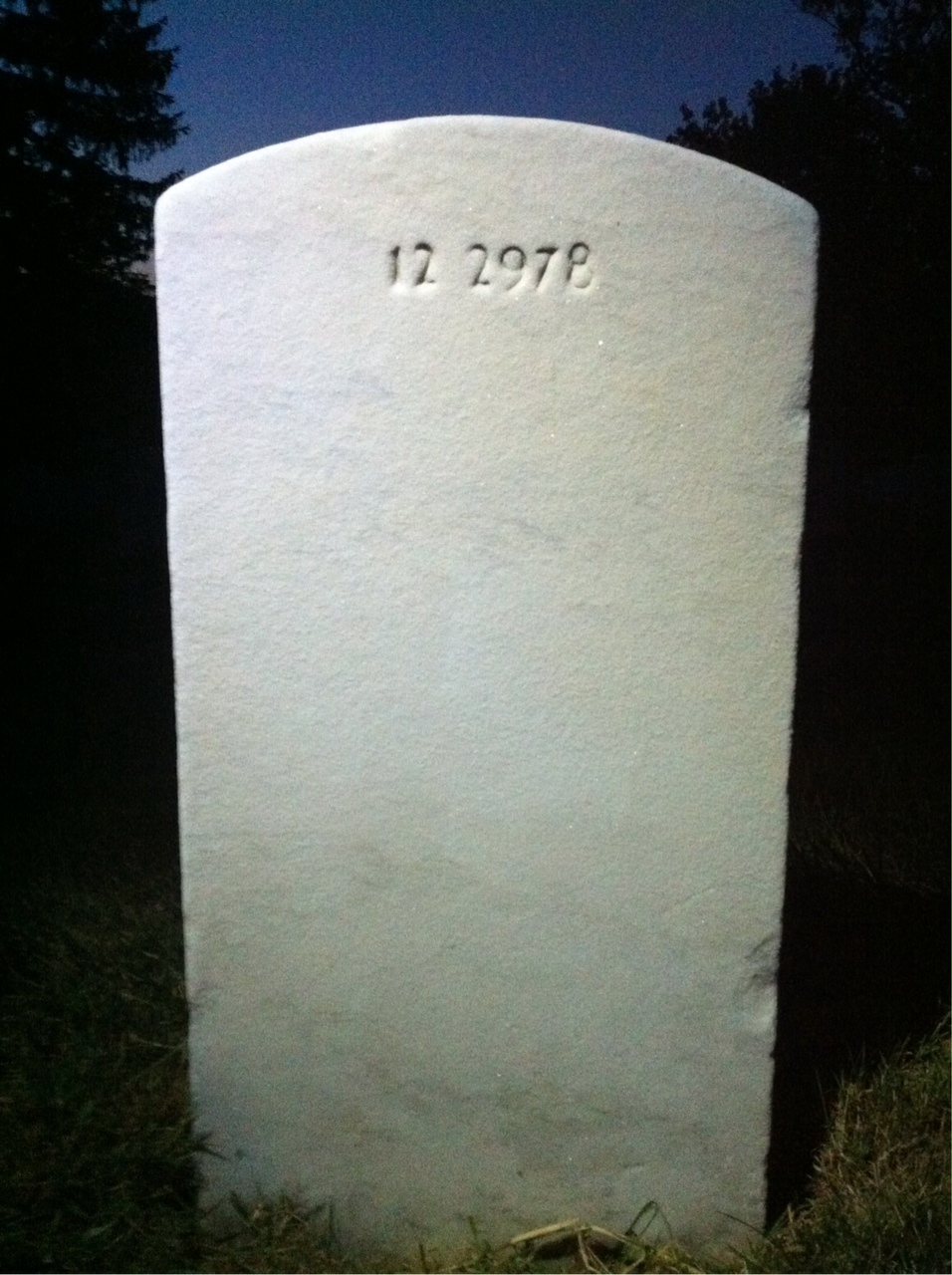 Back of headstone — Ricky Cox