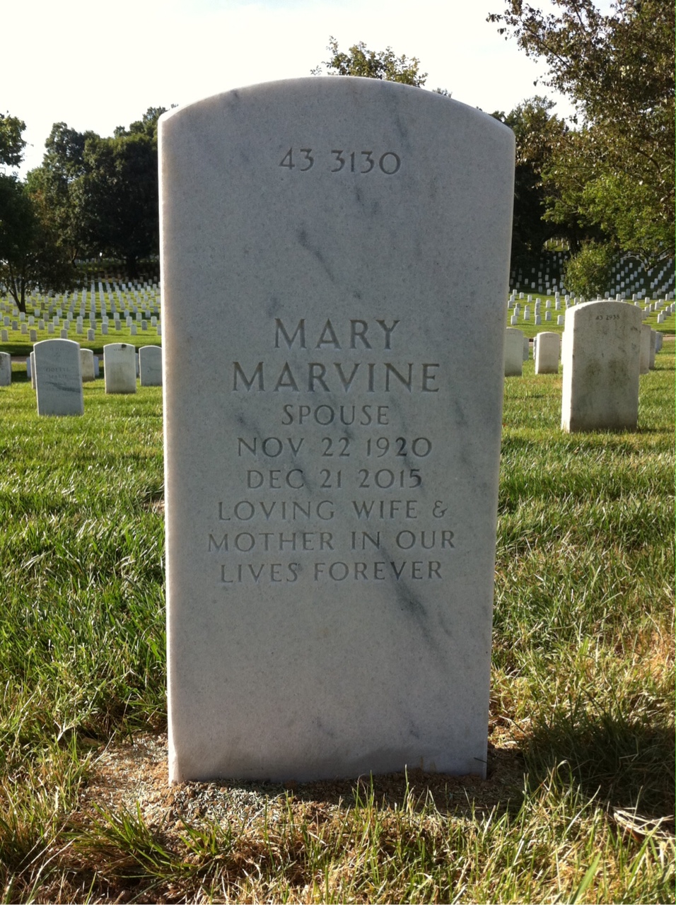 Back of headstone — Lewis Melton