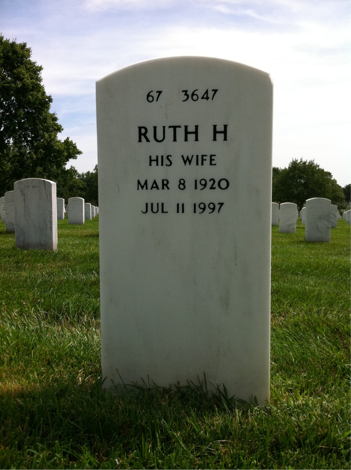 Back of headstone — Charles Mariott
