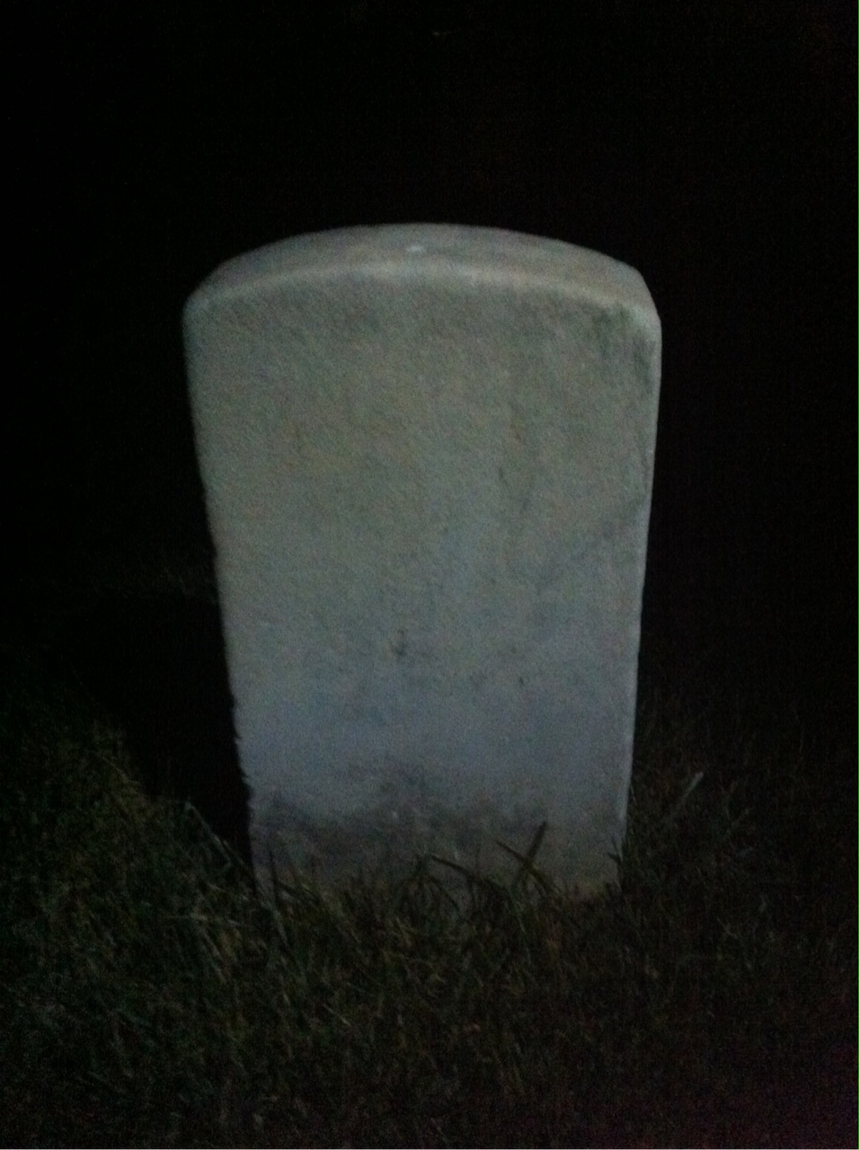 Back of headstone — True Bennett