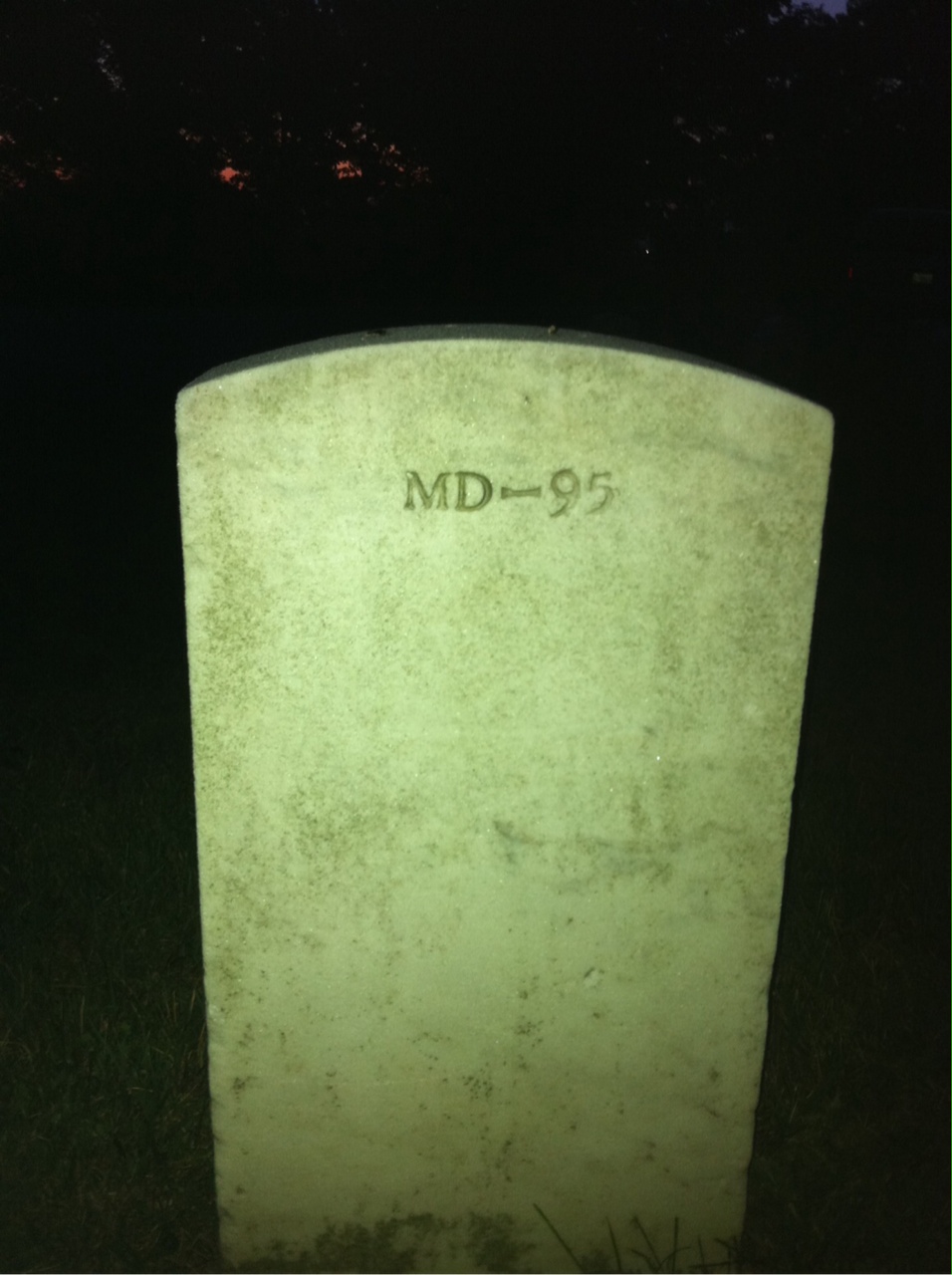 Back of headstone — John Myers