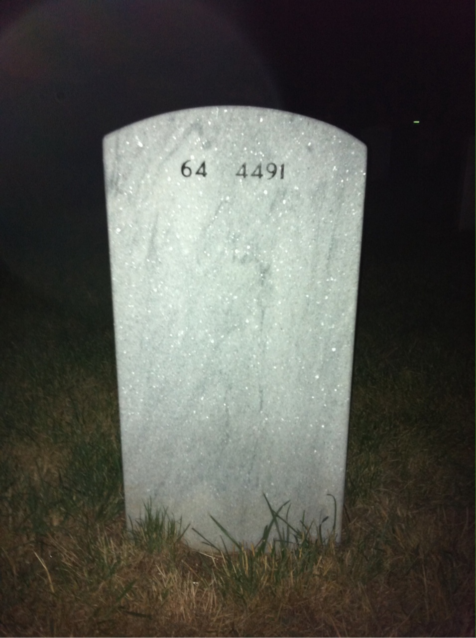 Back of headstone — Arthur Eve