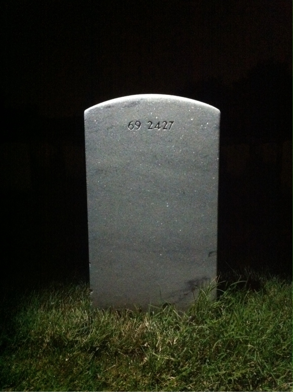 Back of headstone — William Arlington