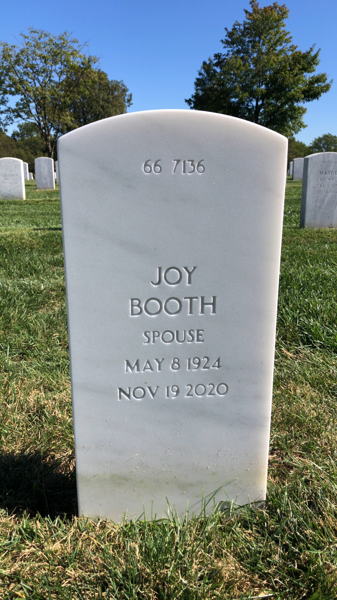 Back of headstone — Albert Arant