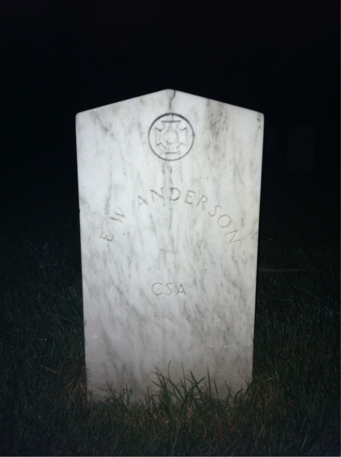 Back of headstone — E Anderson
