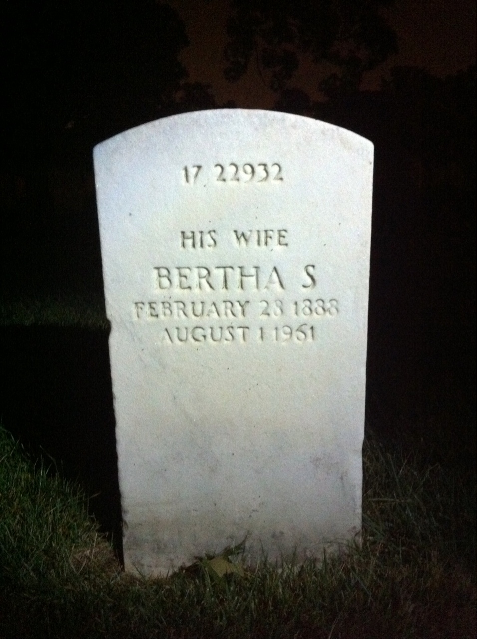 Back of headstone — Ralph Miller