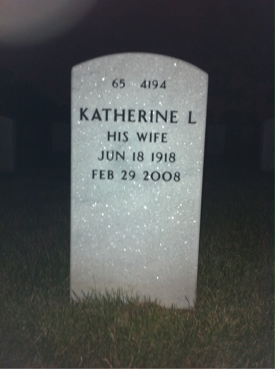 Back of headstone — Floyd Domeny