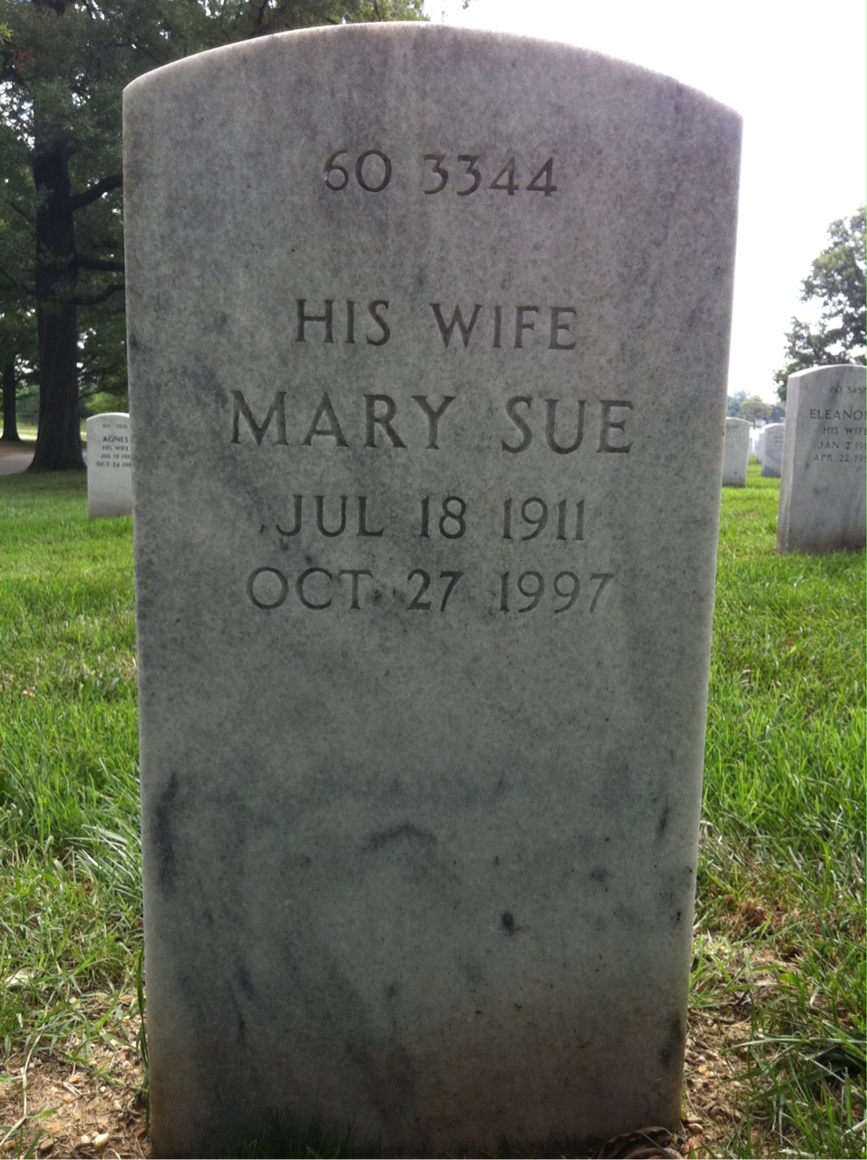 Back of headstone — Frank Crittenden