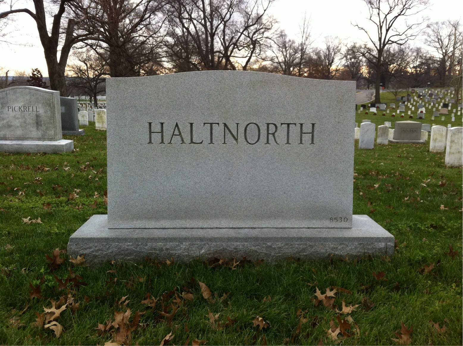 Back of headstone — Otto Julius Haltnorth