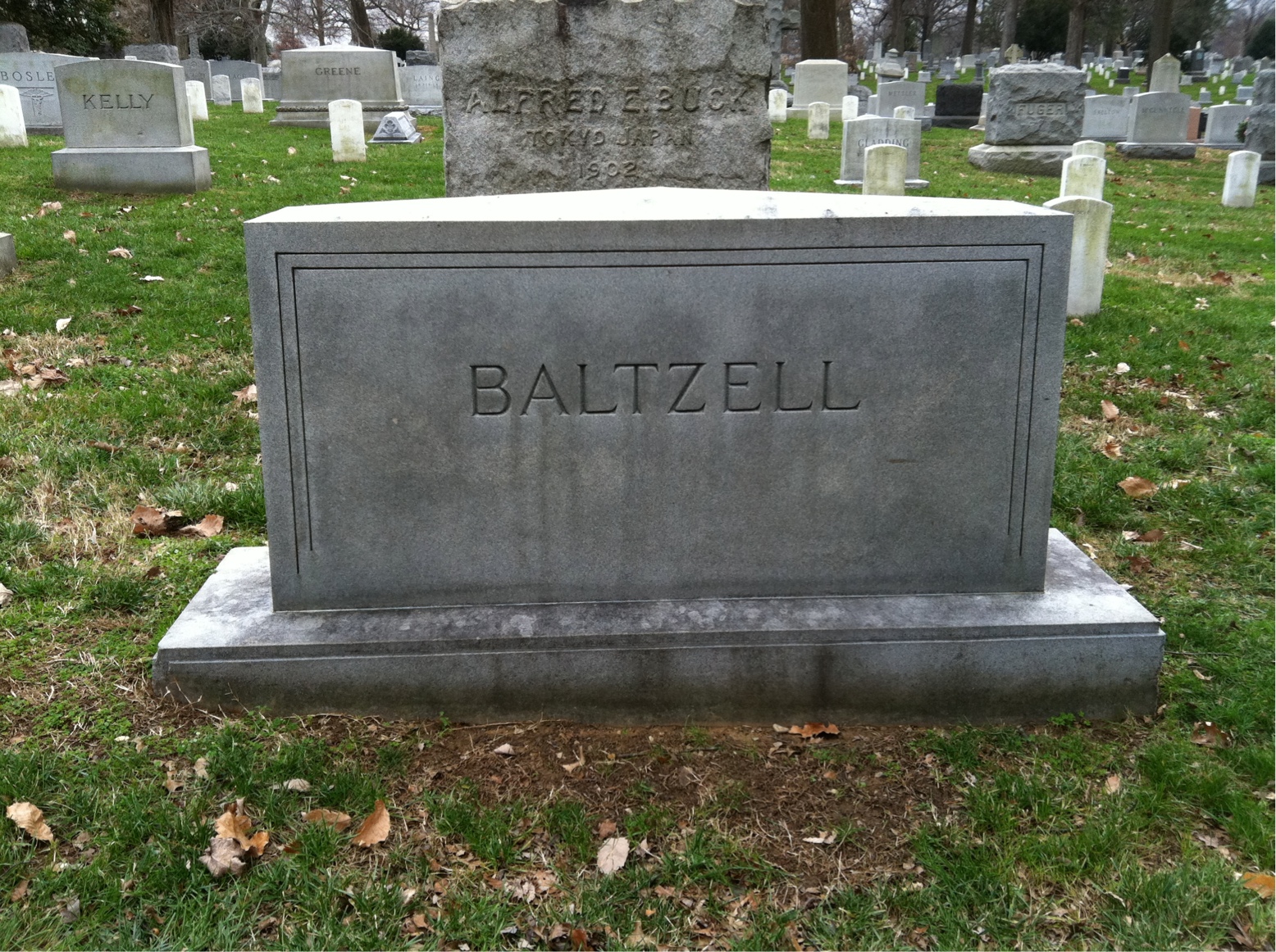 Back of headstone — Lucille Baltzell
