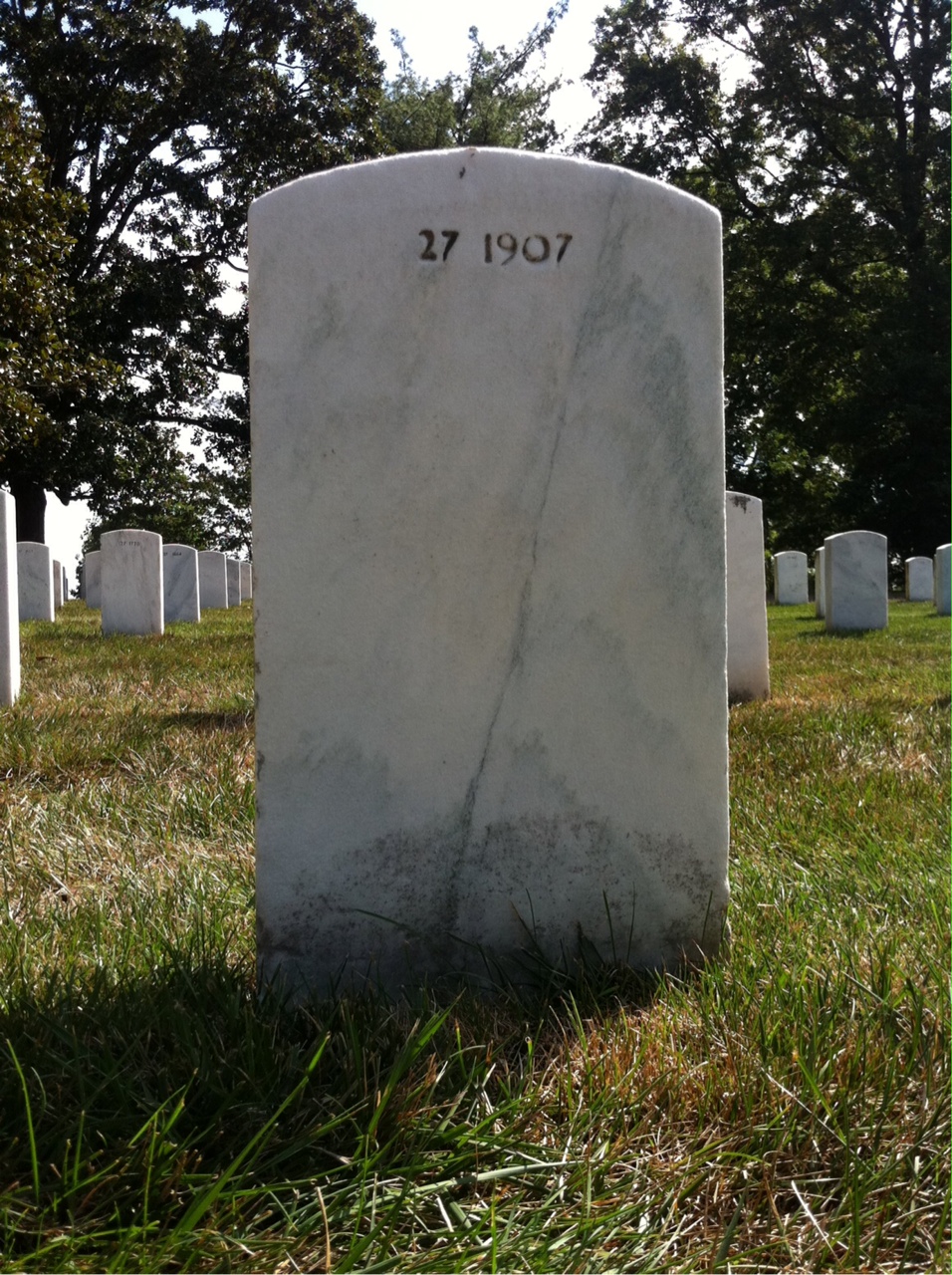 Back of headstone — John Cox