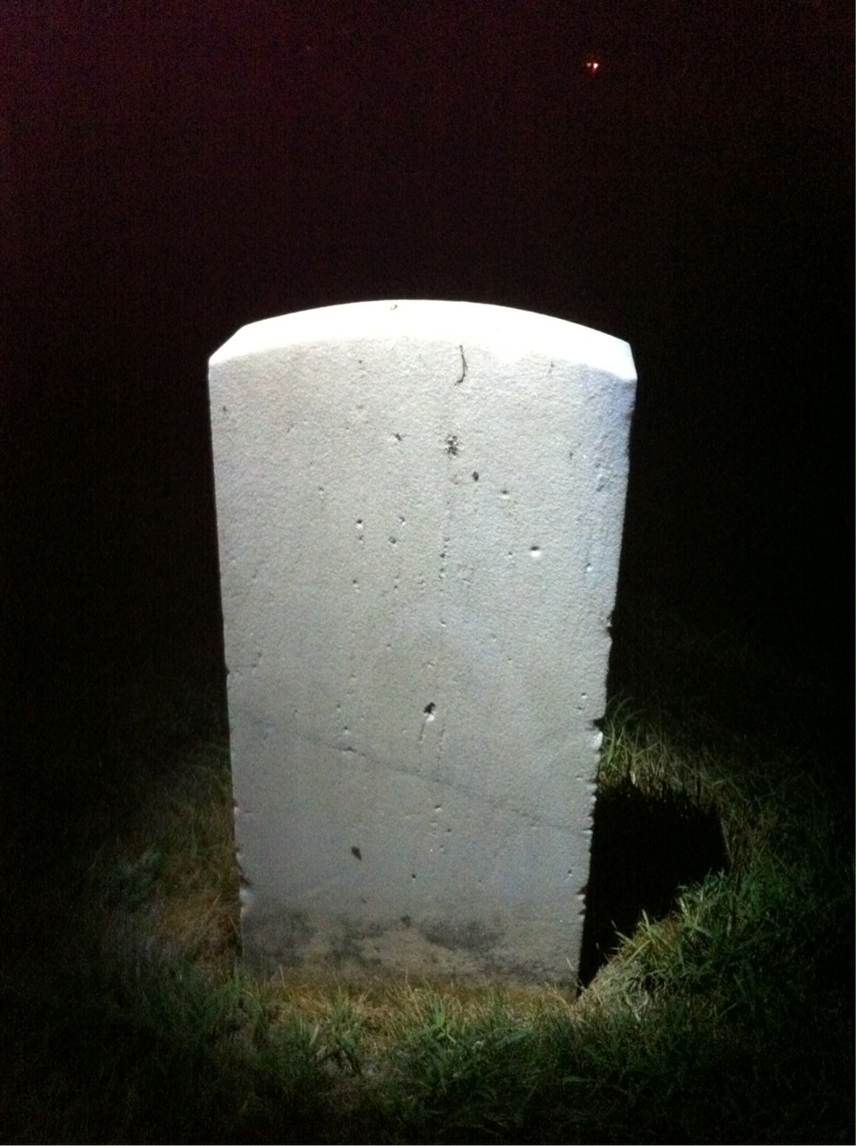 Back of headstone — James Adams
