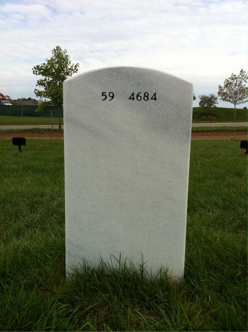 Back of headstone — Charles Alwin