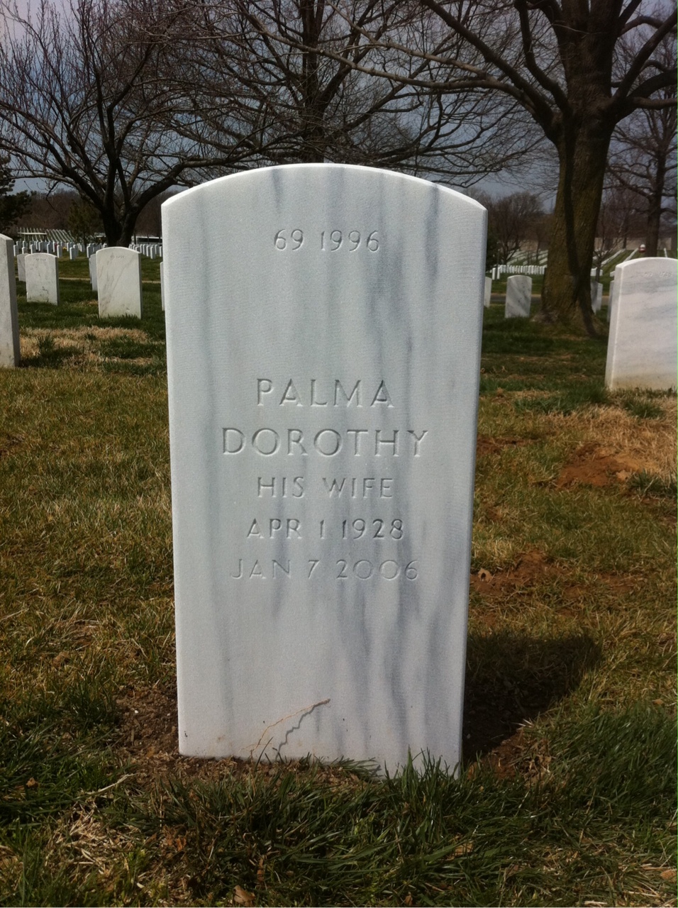 Back of headstone — Daniel Mcelwain