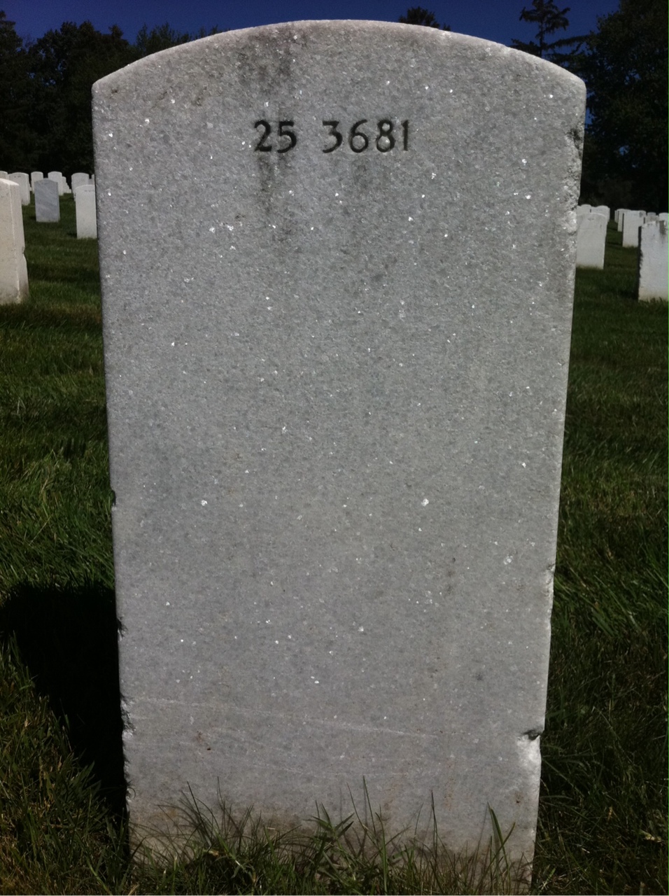 Back of headstone — George Junior Payne