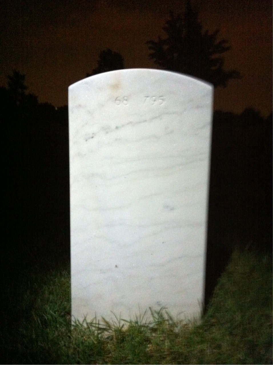 Back of headstone — William Mullins