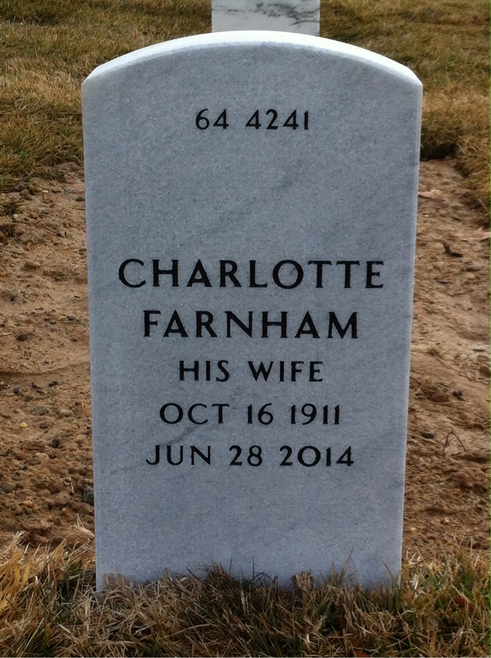 Back of headstone — Harry Hasslinger