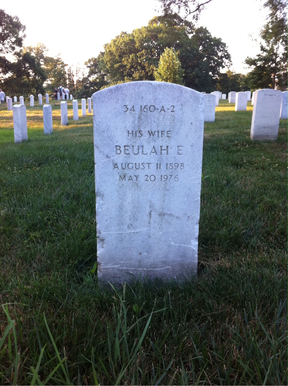 Back of headstone — Beulah Berdine