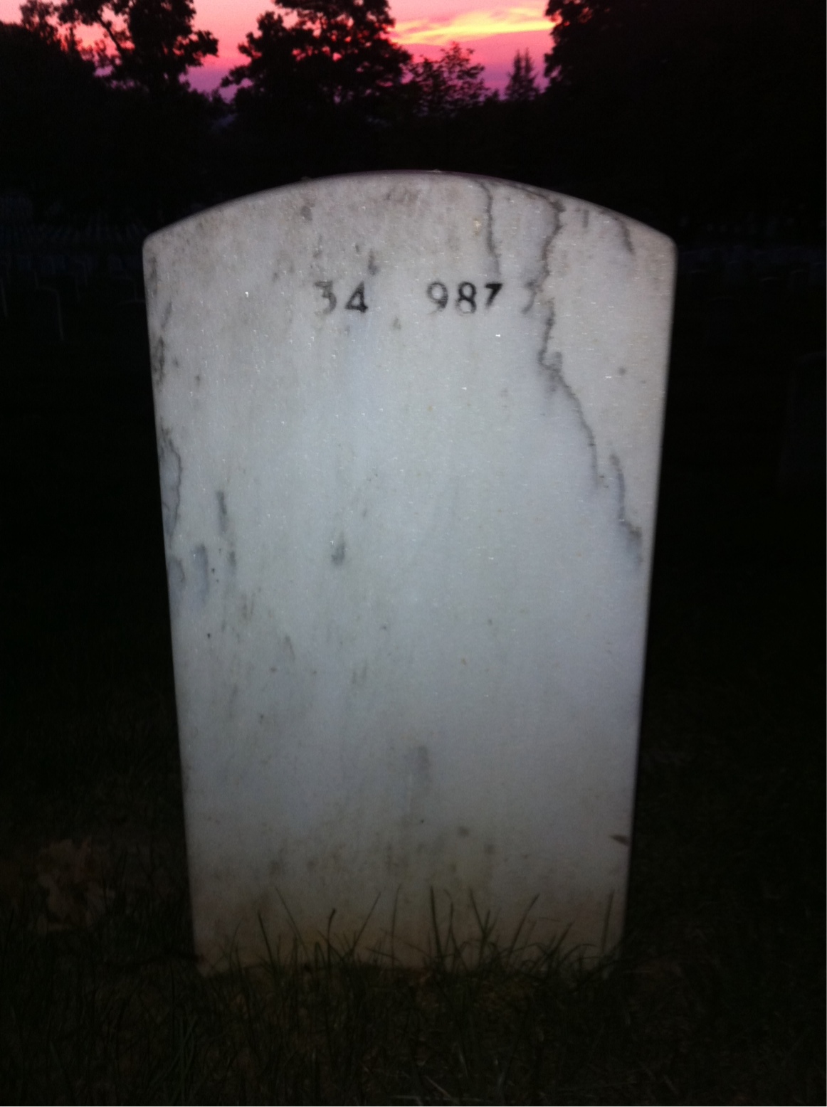 Back of headstone — Donald Mitchell