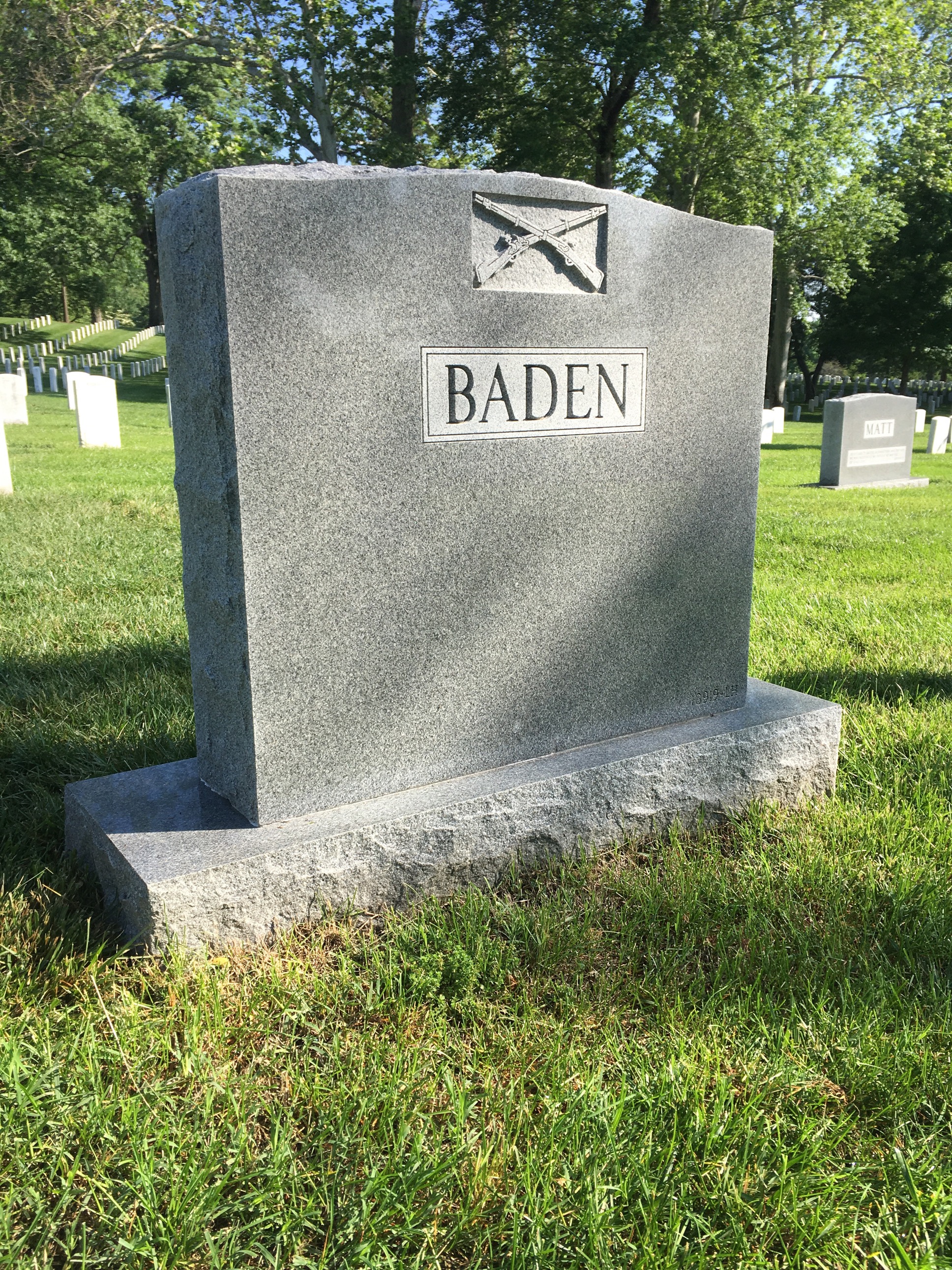 Back of headstone — Robert Baden